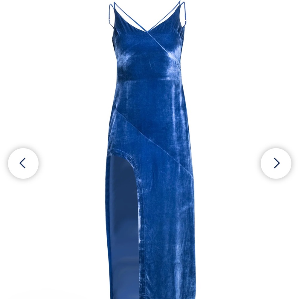 For Love and Lemons Nadine Blue Velvet Dress BRAND NEW WITH TAGS - Picture 3 of 5